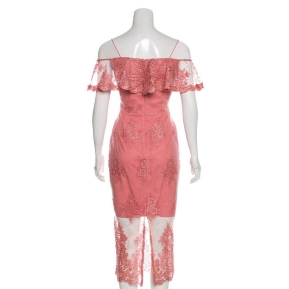 NICHOLAS Octavia Lace Pencil Midi Dress in Blush Pink / US 8 / Wedding - Picture 4 of 16